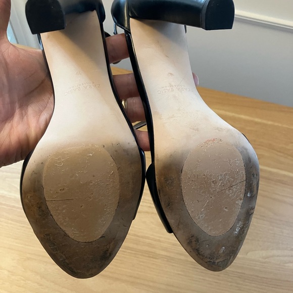 Zara Black Strappy Heeled Sandals - Picture 8 of 9